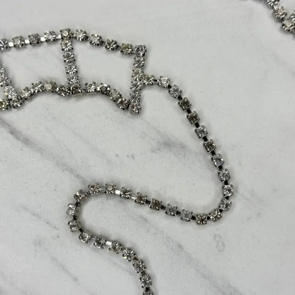 Rhinestone Cup Chain Ladder Link Belt Flower Charm Small/Medium (S/M) ✨